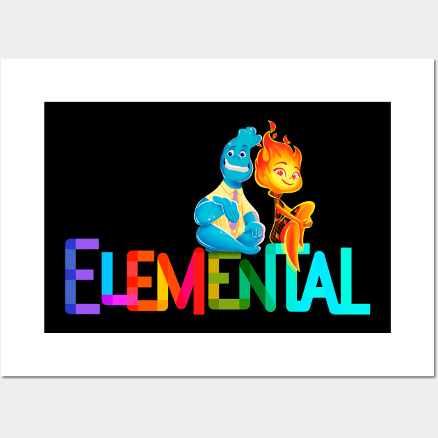 Elemental Fire and Water Wall Art by Scud"